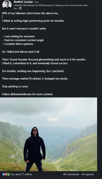 LinkedIn Post Example